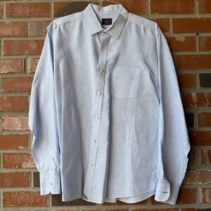 UNTUCKit Vignoles Linen Wrinkle Resistant Shirt Men’s XL Blue White Long Sleeve